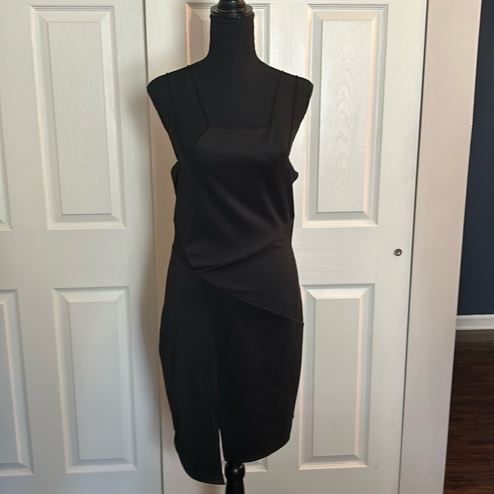 TANQS fitted black evening dress